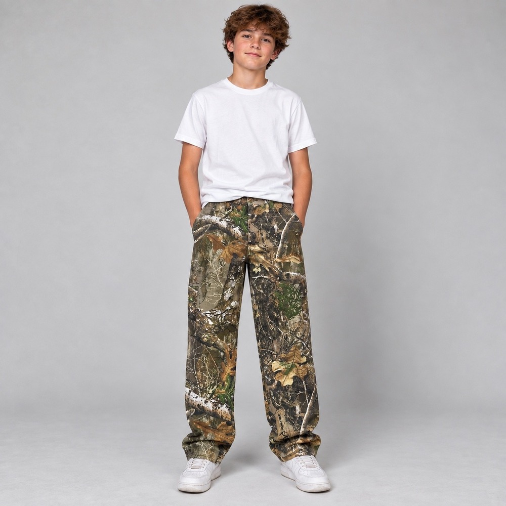 Rustic Ridge Pants Kids Large Realtree Edge Camo Cargo Hunting Outdoor Ripstop